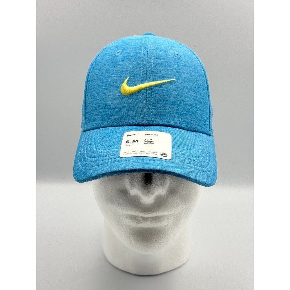Nike Dri Fit Club Cap Structured Swoosh Hat Bundle Blue and Green SZ S/M Adult